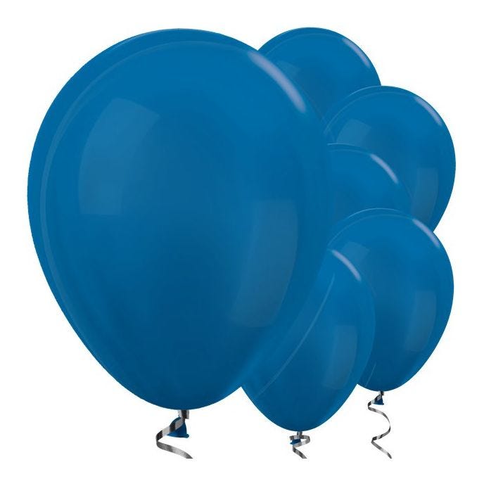 Metallic Blue Balloons - 12" Latex