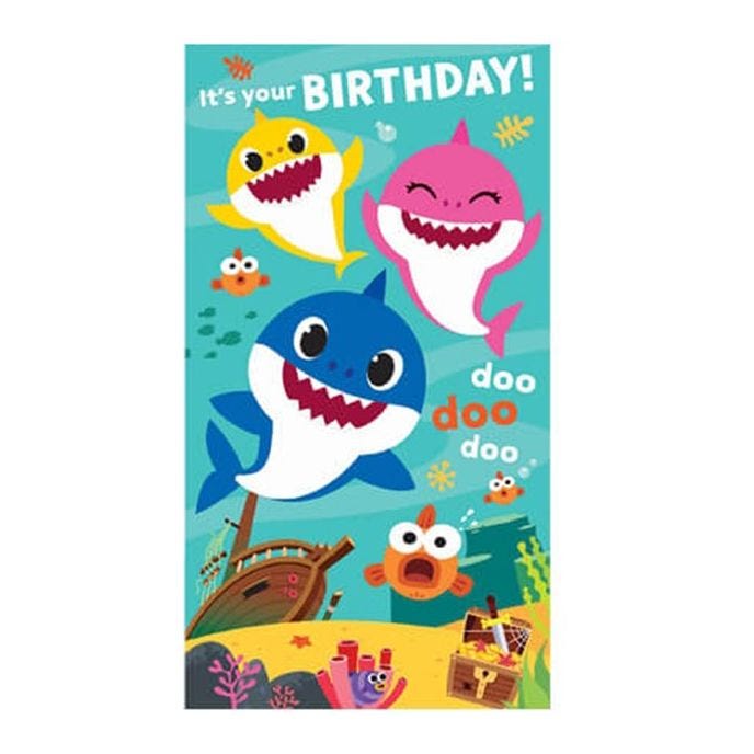 Baby Shark Birthday Card with Stickers