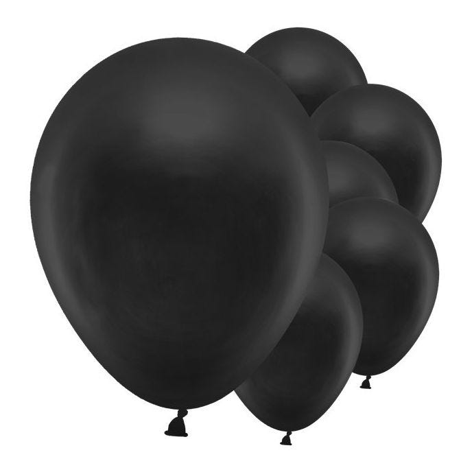 Black Metallic Balloons - 12" Latex (10pk)
