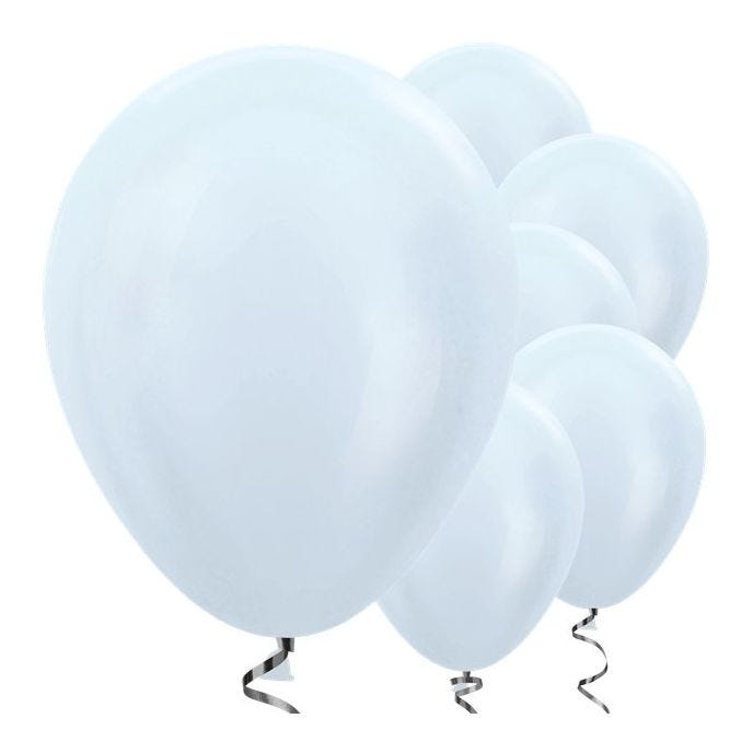 White Satin Balloons - 12" Latex