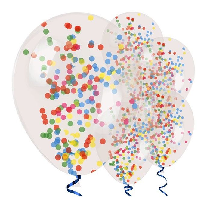 Assorted Confetti Balloon Balloons - 11" Latex (6pk)