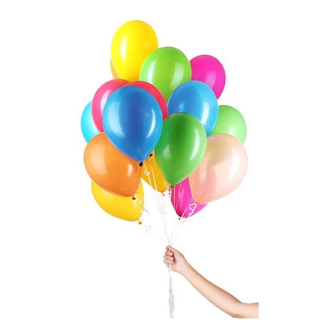 Colourful Balloons with Ribbon - 9" Latex