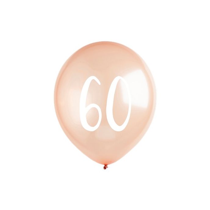 Rose Gold 60th Milestone Balloons - 12" Latex