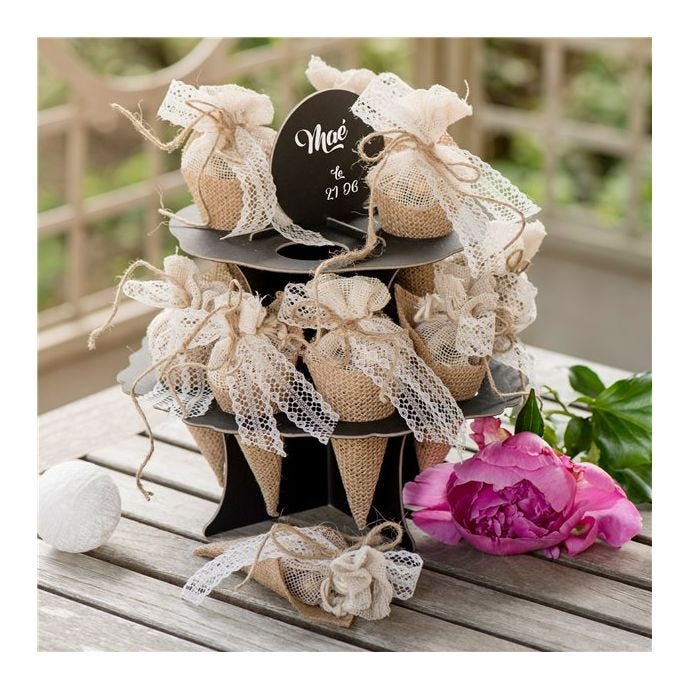Hessian Cone Favor Bags