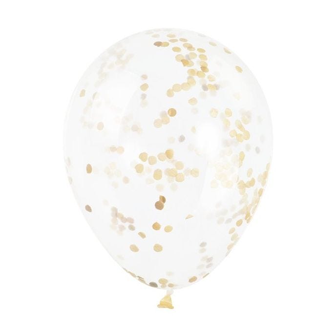 Gold Confetti Balloons - 12" Latex (6pk)