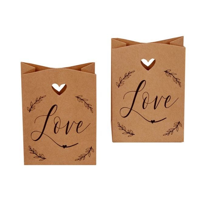Hearts & Krafts Mini Wedding Favour Bags (10pk)
